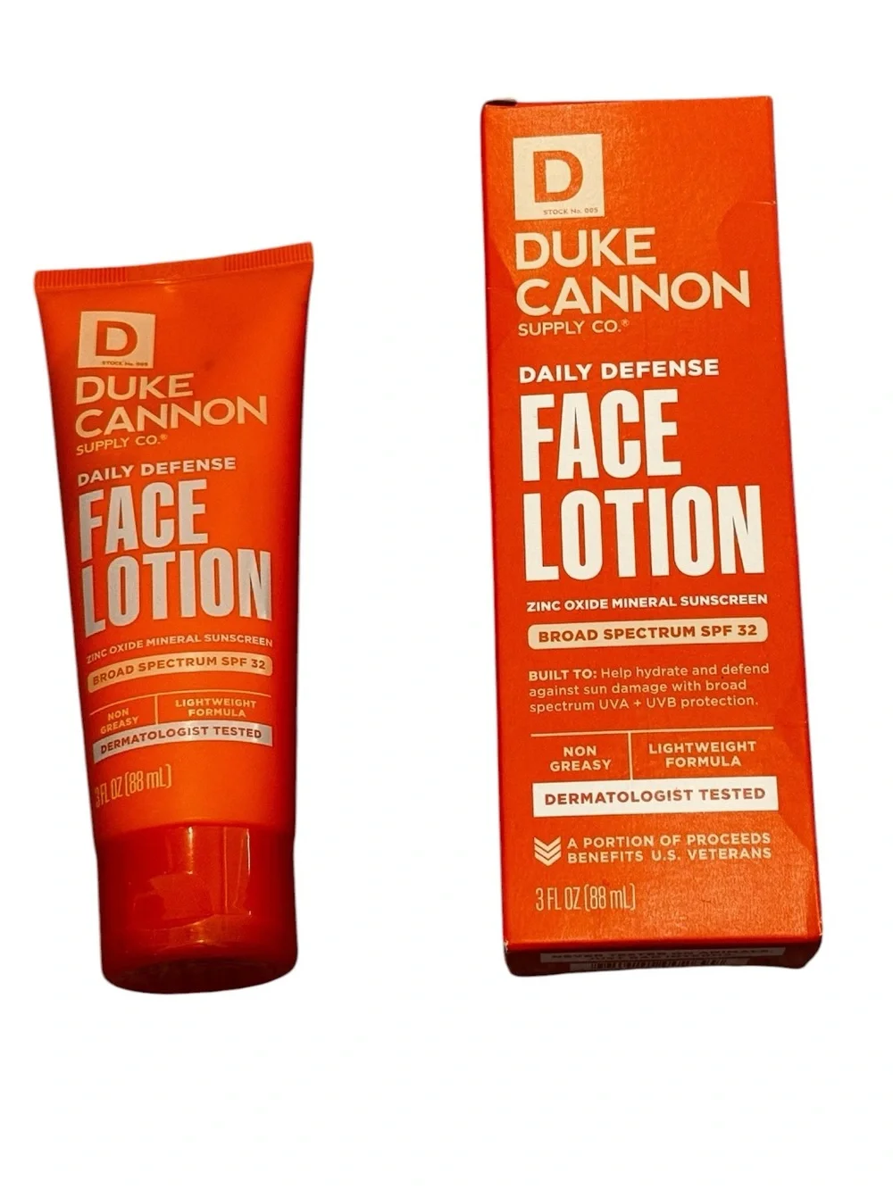 Duke Cannon Daily Defense Face Lotion SPF 32 - Orange